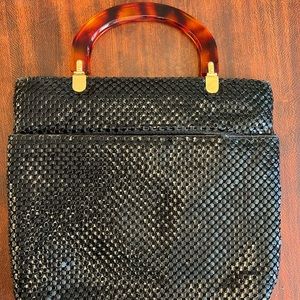 Vintage Italian Black Mesh and Lucite Handbag